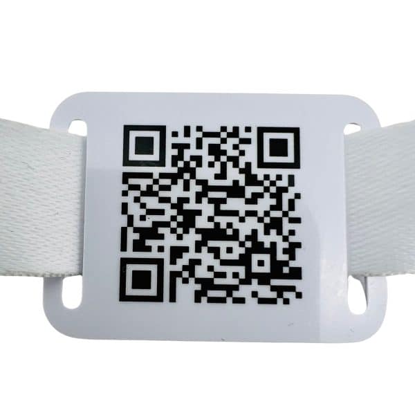 QR Code Tag Deluxe Fabric Wristband