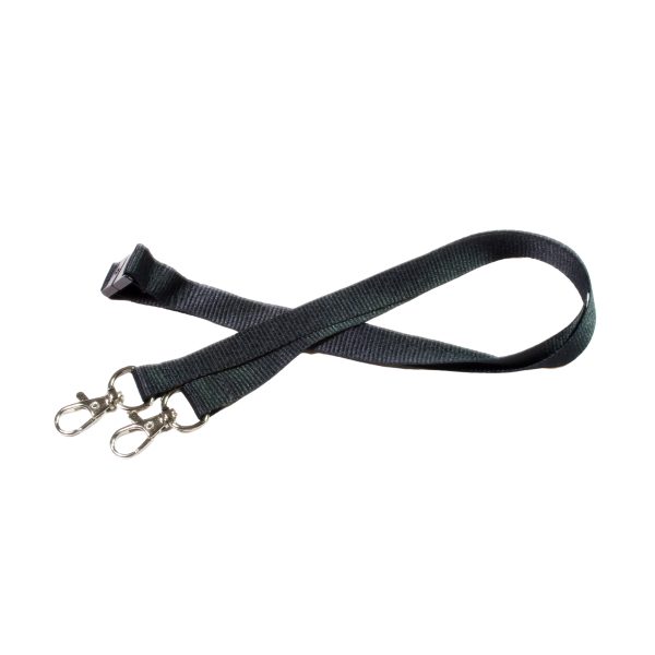 Plain Black Double Clip Lanyards