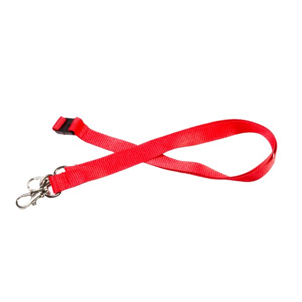 Plain Red Double Clip Lanyards